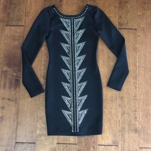 Black Dress w/Aztec Detail